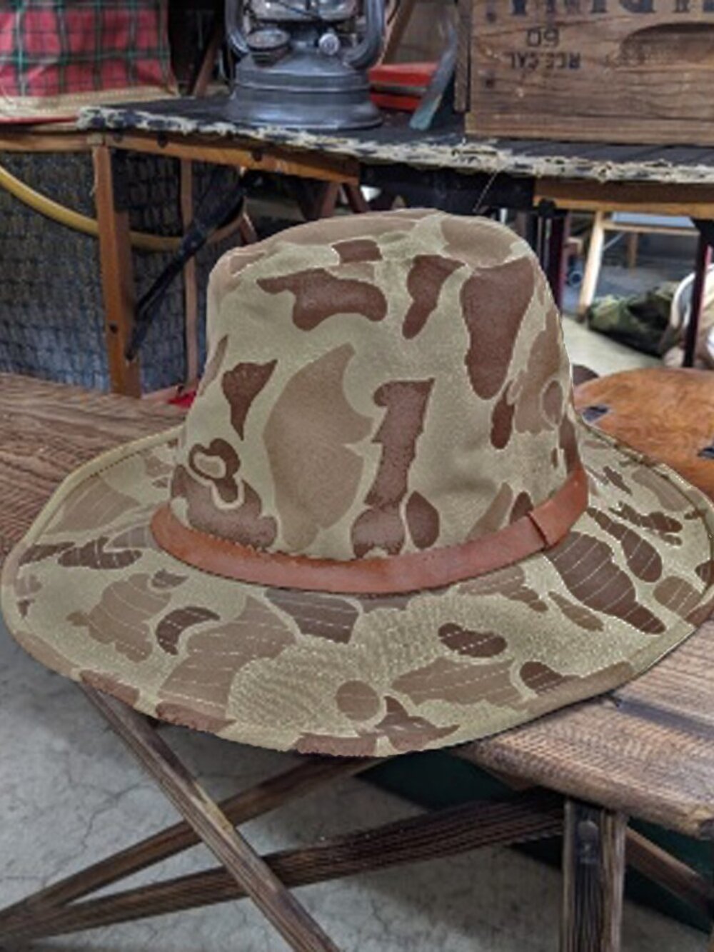 NEW Vintage Orvis Gore Tex Camo Hat!  Small  Safari Style  Waterproof
